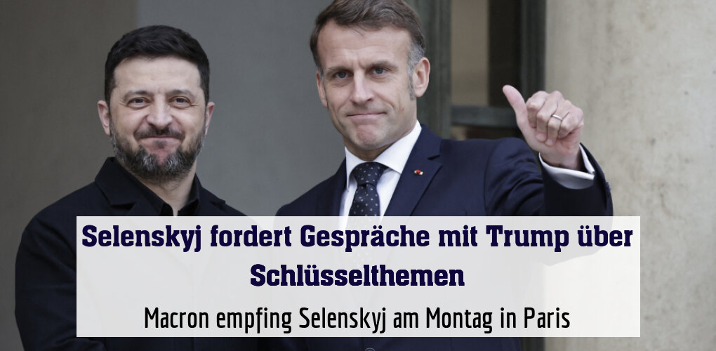 Macron empfing Selenskyj am Montag in Paris