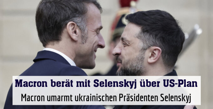 Macron umarmt ukrainischen Präsidenten Selenskyj