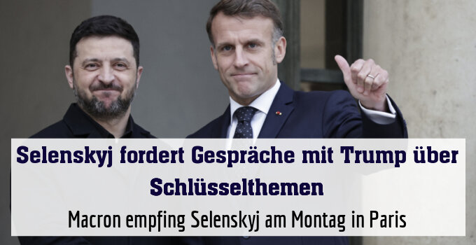 Macron empfing Selenskyj am Montag in Paris