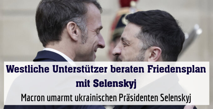 Macron umarmt ukrainischen Präsidenten Selenskyj