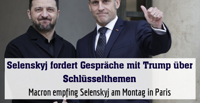Macron empfing Selenskyj am Montag in Paris