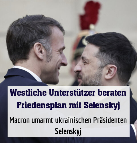 Macron umarmt ukrainischen Präsidenten Selenskyj