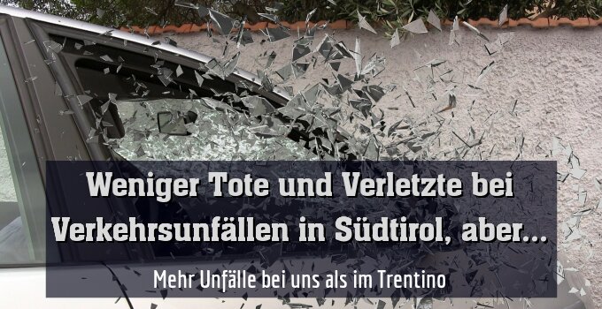 Mehr Unfälle bei uns als im Trentino