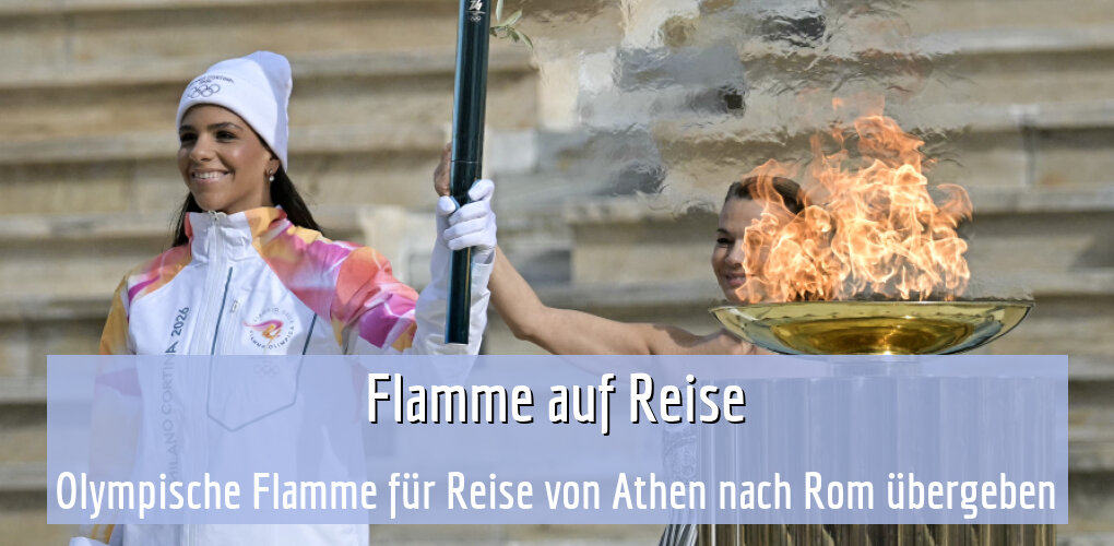 Die Olympische Flamme begibt sich auf die Reise von Athen nach Rom