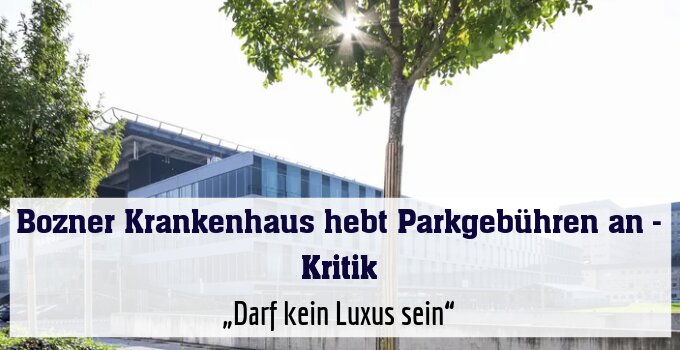 „Darf kein Luxus sein“