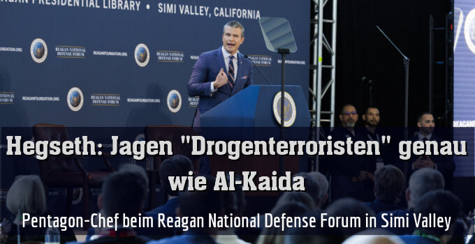 Pentagon-Chef beim Reagan National Defense Forum in Simi Valley