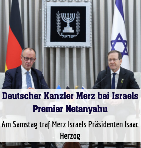 Am Samstag traf Merz Israels Präsidenten Isaac Herzog