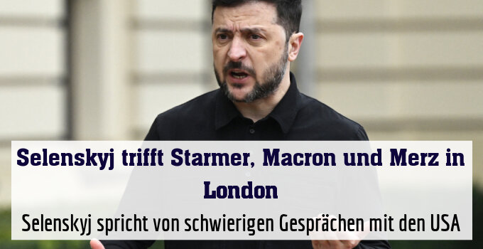 Selenskyj spricht von schwierigen Gesprächen mit den USA