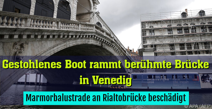 Marmorbalustrade an Rialtobrücke beschädigt
