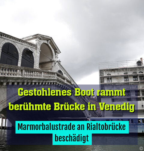 Marmorbalustrade an Rialtobrücke beschädigt