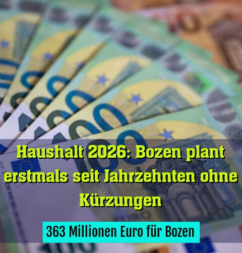 363 Millionen Euro für Bozen