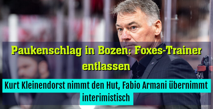 Kurt Kleinendorst nimmt den Hut, Fabio Armani übernimmt interimistisch