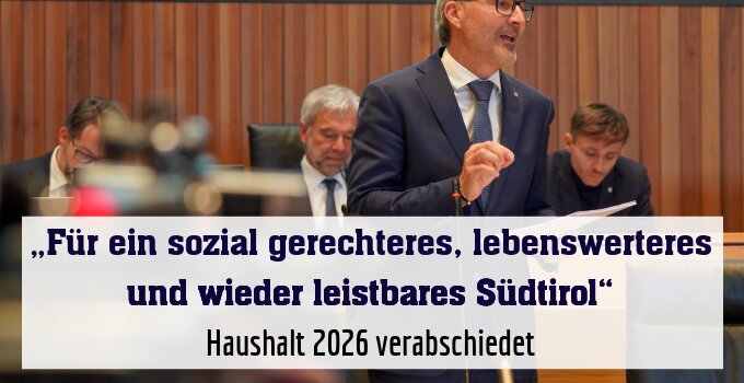 Haushalt 2026 bringt Mittel für soziale Gerechtigkeit