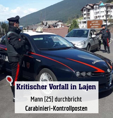 Mann [25] durchbricht Carabinieri-Kontrollposten