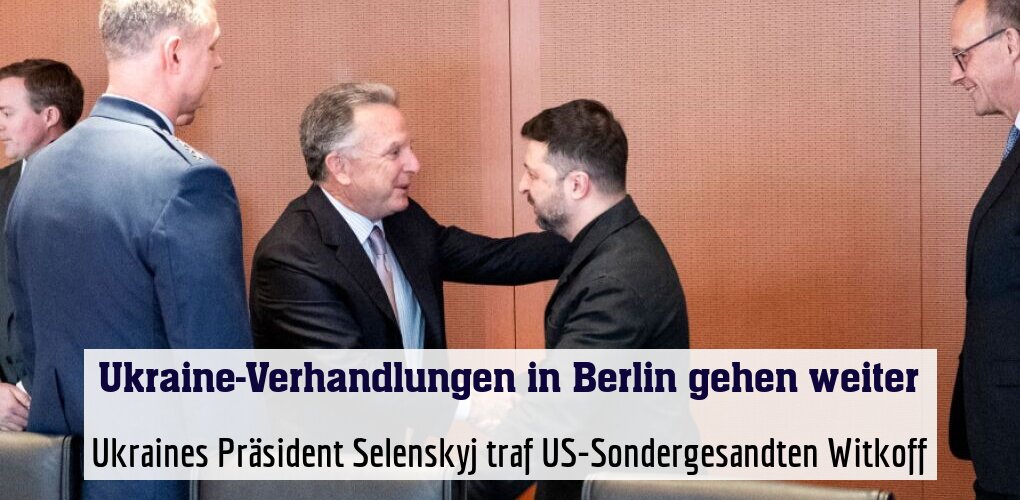 Ukraines Präsident Selenskyj traf US-Sondergesandten Witkoff