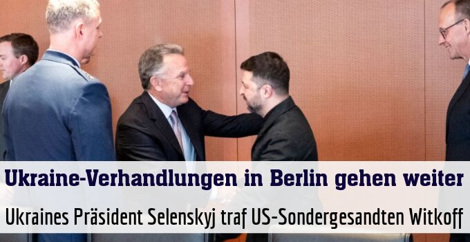 Ukraines Präsident Selenskyj traf US-Sondergesandten Witkoff