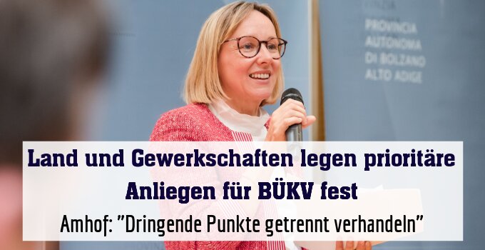 Amhof: "Dringende Punkte getrennt verhandeln"