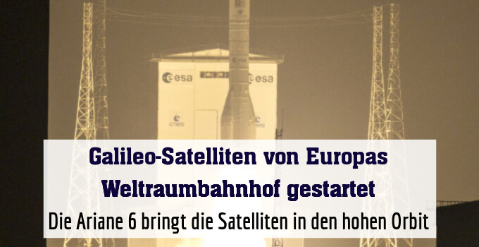Die Ariane 6 ist mit den Satelliten in den hohen Orbit unterwegs