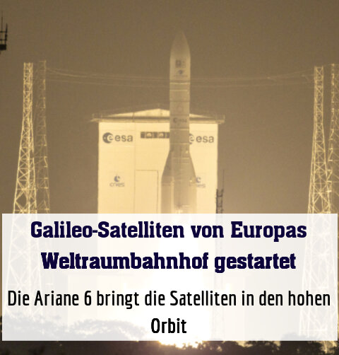 Die Ariane 6 ist mit den Satelliten in den hohen Orbit unterwegs