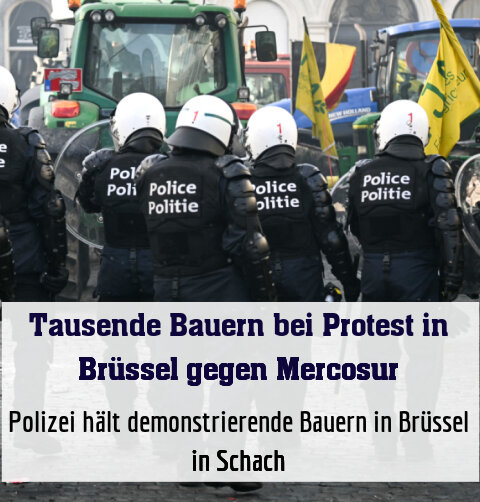 Polizei hält demonstrierende Bauern in Brüssel in Schach