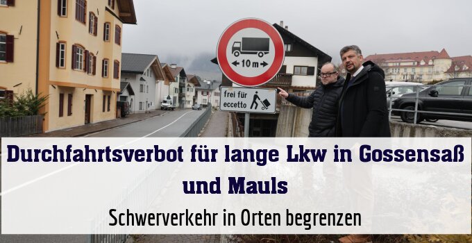 Schwerverkehr in Orten begrenzen
