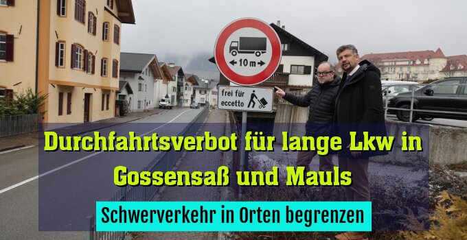 Schwerverkehr in Orten begrenzen
