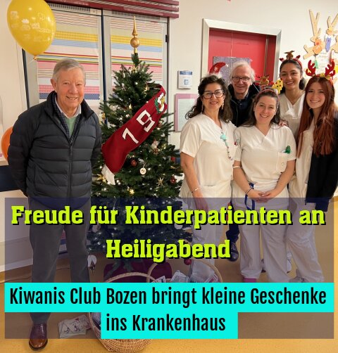Kiwanis Club Bozen bringt kleine Geschenke ins Krankenhaus 
