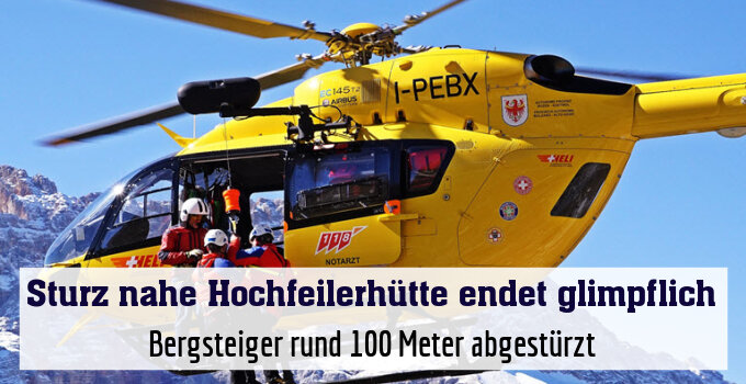 Bergsteiger rund 100 Meter abgestürzt