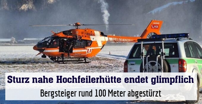 Bergsteiger rund 100 Meter abgestürzt