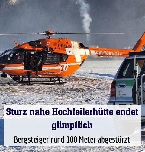 Bergsteiger rund 100 Meter abgestürzt