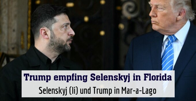 Selenskyj (li) und Trump in Mar-a-Lago