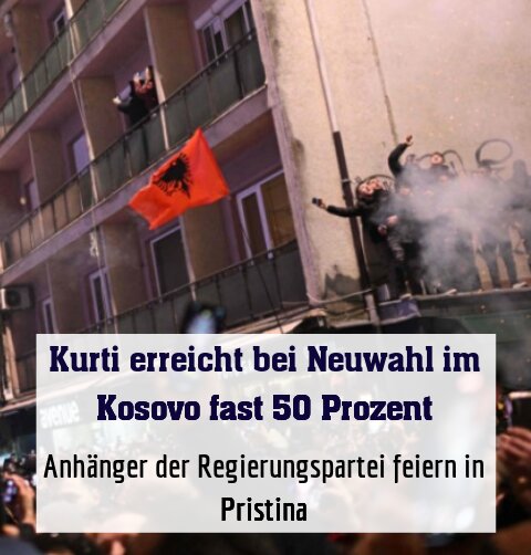 Anhänger der Regierungspartei feiern in Pristina