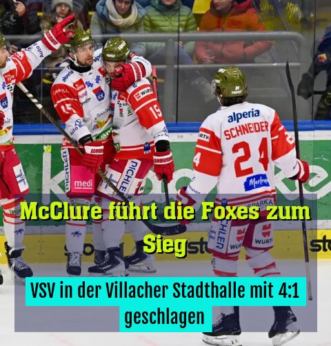 VSV in der Villacher Stadthalle mit 4:1 geschlagen