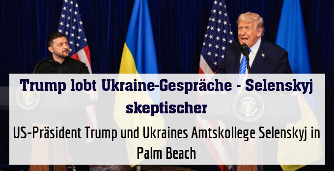 US-Präsident Trump und Ukraines Amtskollege Selenskyj in Palm Beach