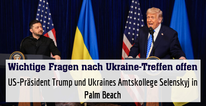 US-Präsident Trump und Ukraines Amtskollege Selenskyj in Palm Beach