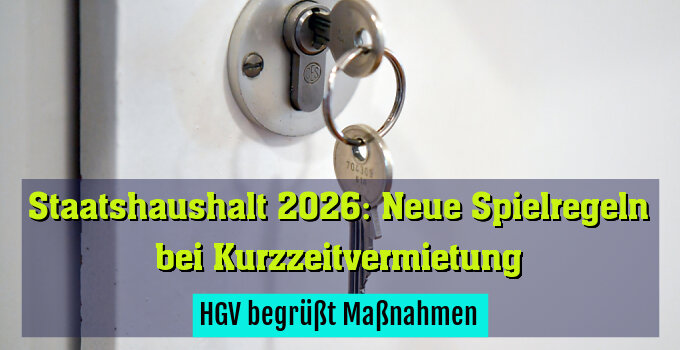 HGV begrüßt Maßnahmen