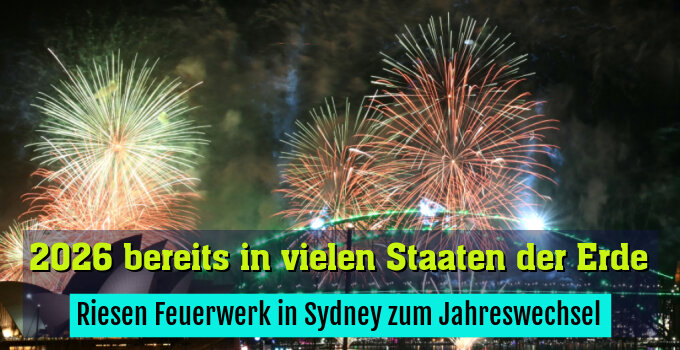 Riesen Feuerwerk in Sydney zum Jahreswechsel