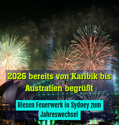 Riesen Feuerwerk in Sydney zum Jahreswechsel