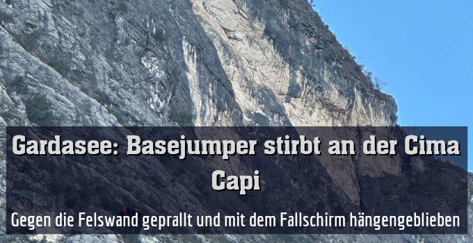 Gegen die Felswand geprallt und mit dem Fallschirm hängengeblieben