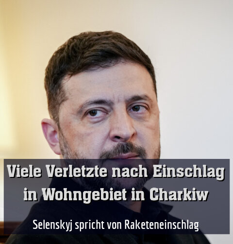 Selenskyj spricht von Raketeneinschlag