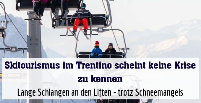 Lange Schlangen an den Liften - trotz Schneemangels