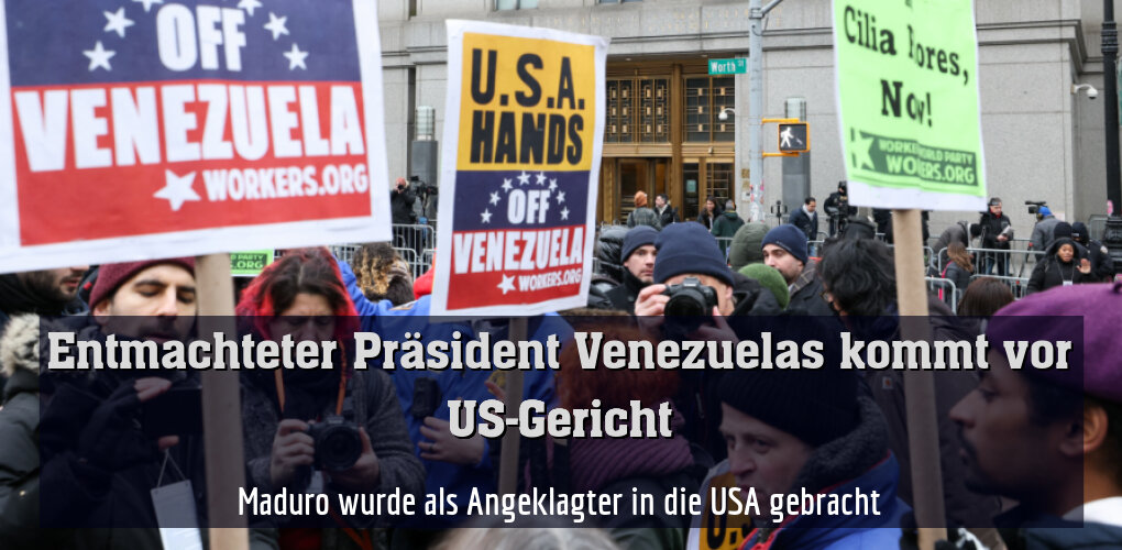 Demonstranten vor Gerichtsgebäude in New York