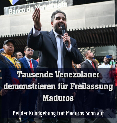 Bei der Kundgebung trat Maduros Sohn auf