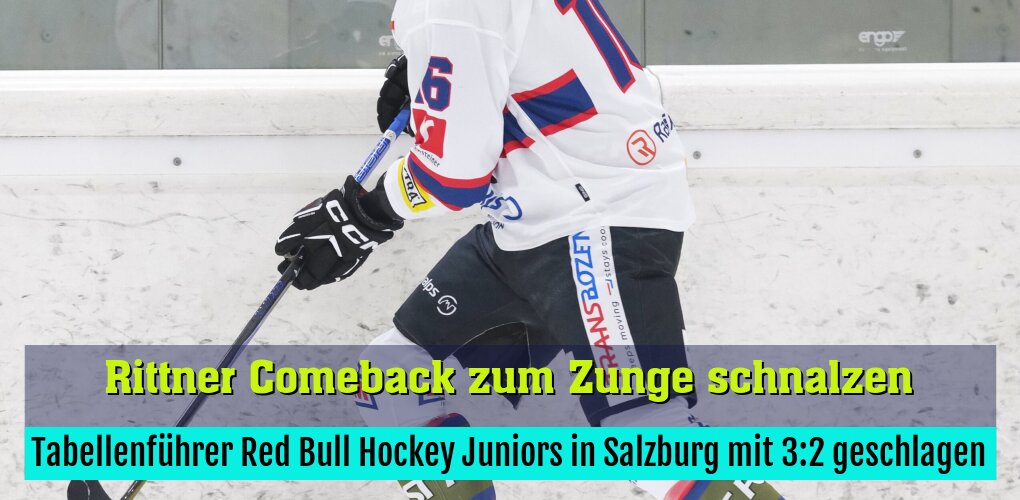 Tabellenführer Red Bull Hockey Juniors in Salzburg mit 3:2 geschlagen