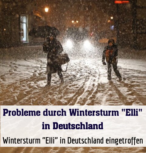 Wintersturm "Elli" in Deutschland eingetroffen