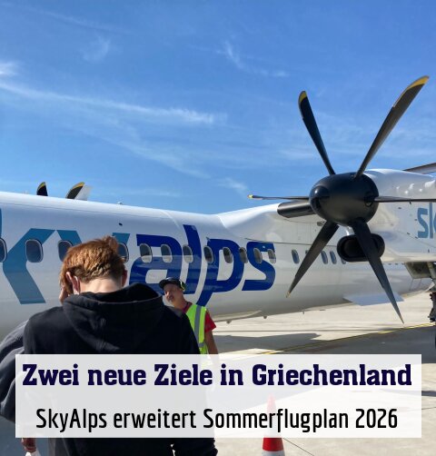 SkyAlps erweitert Sommerflugplan 2026