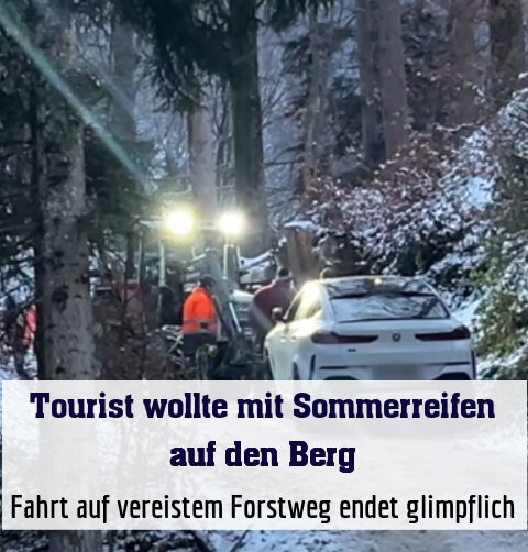 Fahrt auf vereistem Forstweg endet glimpflich