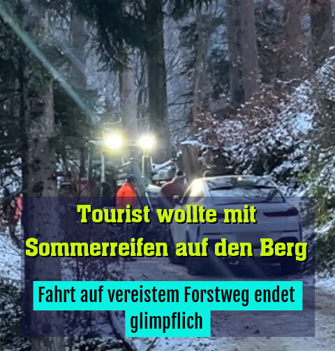 Fahrt auf vereistem Forstweg endet glimpflich