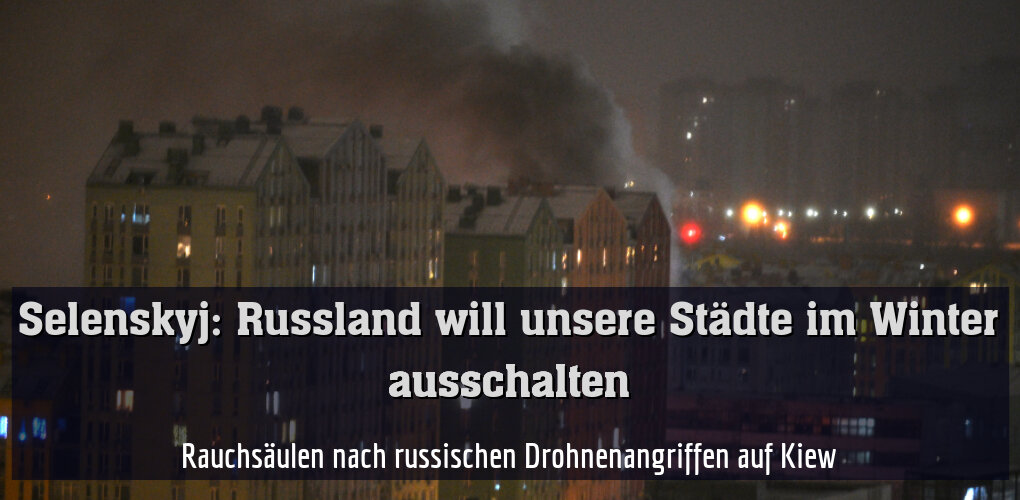 Rauchsäulen nach russischen Drohnenangriffen auf Kiew