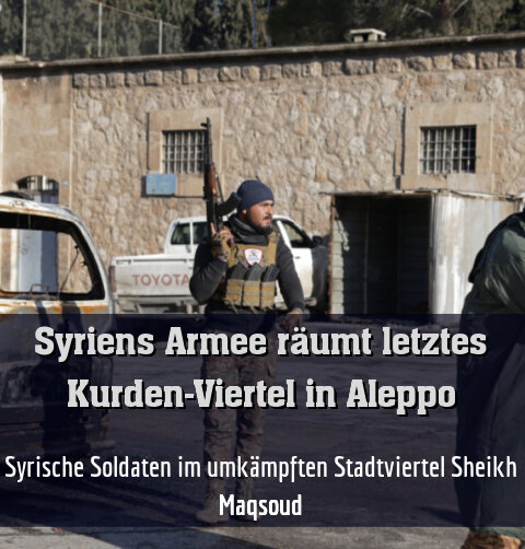 Syrische Soldaten im umkämpften Stadtviertel Sheikh Maqsoud
